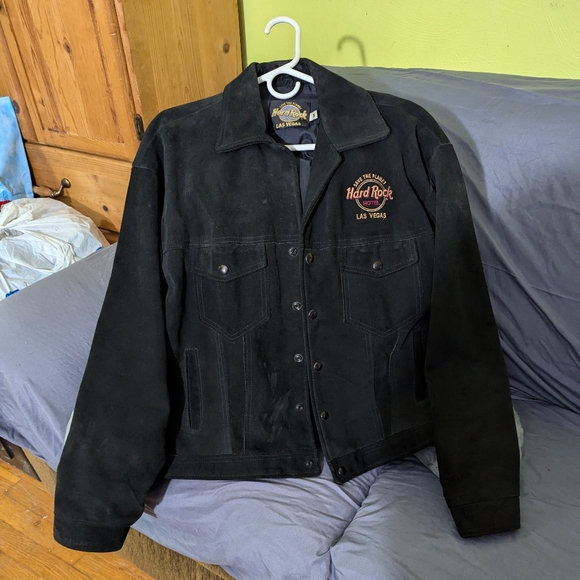 Authentic Genuine leather Las Vegas Hard Rock Cafe medium unisex coat - Picture 1 of 7